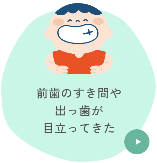 前歯のすき間や出っ歯が目立ってきた