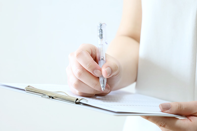 受付・問診票のご記入